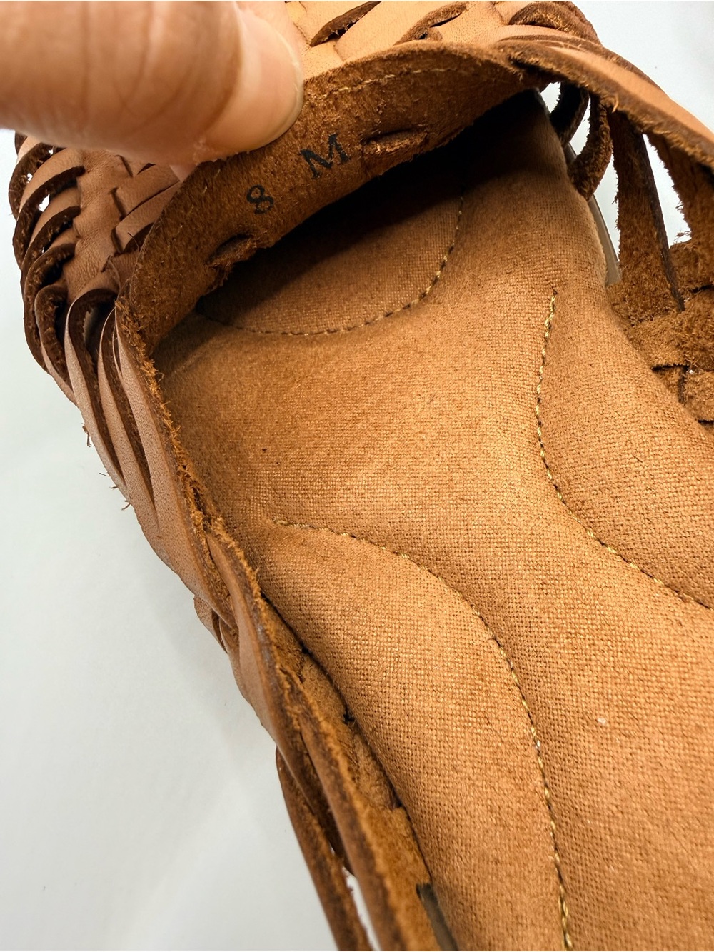 EUROSOFT by Sofft Ranie Slip On Tan Leather Hurache Flats Women’s Size 8 - Picture 7 of 9